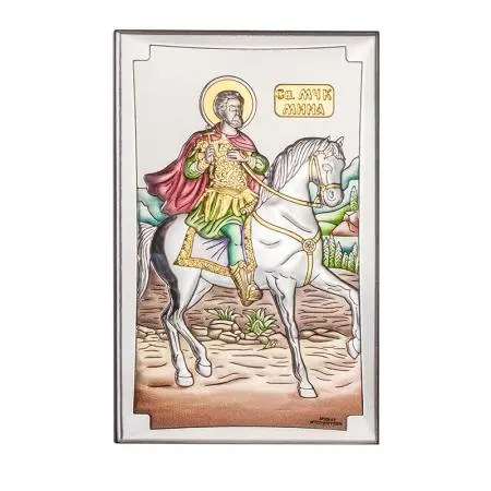 Икона св.Мина цветна 9/15 см.