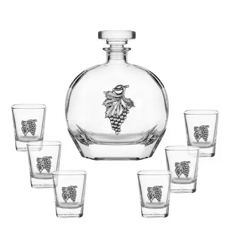 Сет бутилка + 6 чаши за ракия