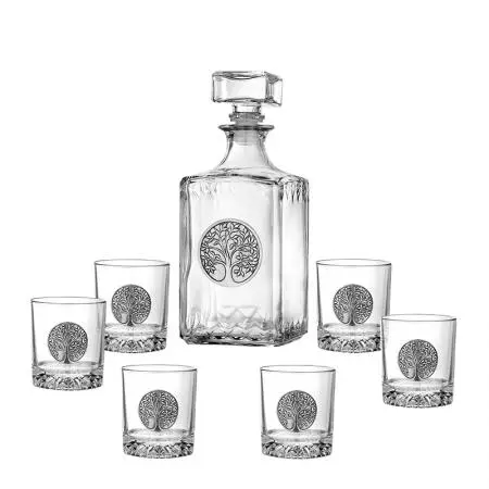 Сет бутилка с 6 бр. чаши - Дървото на живота