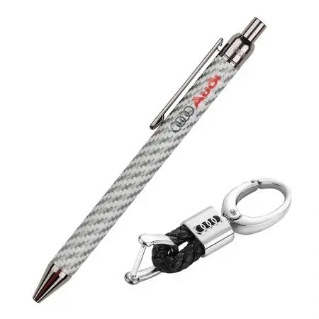 Комплект химикалка и ключодържател SILVER FLAME с логото на Аudi
