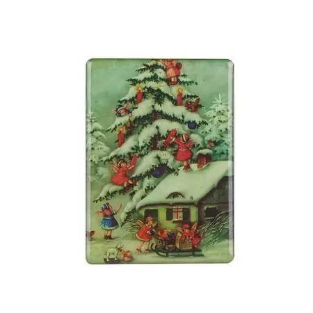 Коледен магнит къща с ангелчета