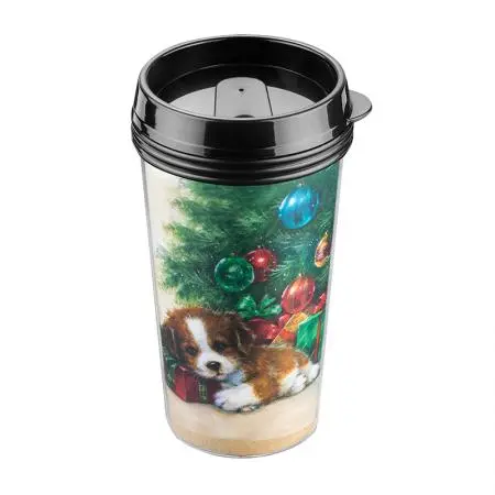 Коледна термо чаша  кученце