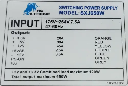 Захранване, OMEGA PSU HG XTREME SXJ650W 650W