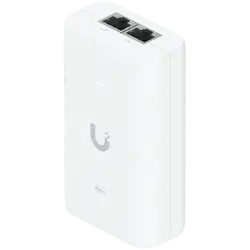 UBIQUITI PoE++ Adapter; Delivers up to 60W of PoE++; Surge, peak pulse, and overcurrent protection; Contains RJ45 data input, AC cable with earth ground, and PoE++ output; LED indicator for status monitoring.