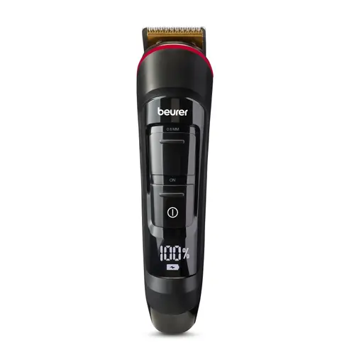 Машинка за подстригване, Beurer MN4X beard styler, 2 Attachments, slim titanium contour blade, Battery and mains operation, LED display, 10 cutting lengths, 2 comb attachments with length adjustment: 3-7 and 8-12 mm,Water-resistant