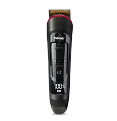 Машинка за подстригване, Beurer MN4X beard styler, 2 Attachments, slim titanium contour blade, Battery and mains operation, LED display, 10 cutting lengths, 2 comb attachments with length adjustment: 3-7 and 8-12 mm,Water-resistant