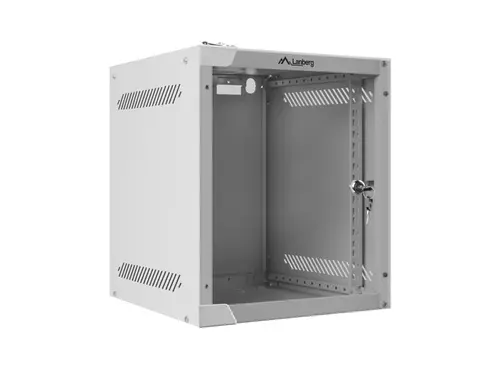 Комуникационен шкаф, Lanberg rack cabinet 10" wall-mount 6U / 280x310 for self-assembly (flat pack), grey