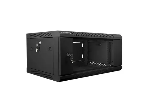 Комуникационен шкаф, Lanberg rack cabinet 19" wall-mount 4U / 600x450 for self-assembly (flat pack), black