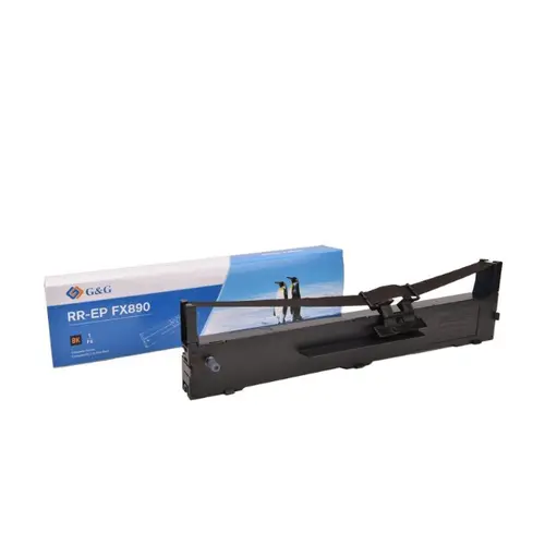 ЛЕНТА ЗА МАТРИЧЕН ПРИНТЕР EPSON FX-890 (FX890)/LQ-590 (LQ590) - SO15329 / SO15337 - Black - PN RR-EP-FX890-BK - 15 m x 12,7 mm - G&G