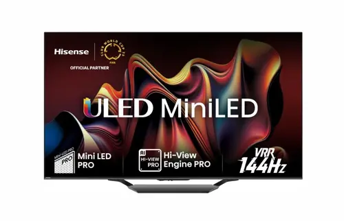 Телевизор, Hisense 55" U7NQ, 4K Ultra HD 3840x2160, ULED, FALD, Quantum Dot, 144Hz, IPS, HDR 10+, HLG, Dolby Vision IQ, Dolby Atmos, Smart TV, WiFi 5GHz, WiFi Direct, BT, Anyview Cast, 4xHDMI, 2xUSB, LAN, CI+, DVB-T2/C/S2, Black