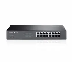 Комутатор TP-LINK TL-SG1016D, 16х 10/100/1000M RJ45 порта, метален, за шкаф