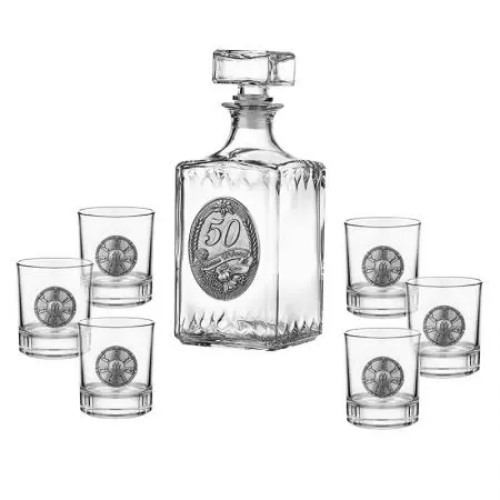 Сет бутилка 50 год. + 6 чаши розе