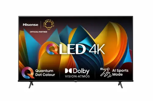 Телевизор, Hisense 43" E7NQ, 4K Ultra HD 3840x2160, QLED, Quantum Dot, HDR 10+, HLG, Dolby Vision, Light Sensor, Smart TV, WiFi 5GHz, WiFi Direct, BT, Anyview Cast, 3xHDMI, 2xUSB, LAN, CI+, DVB-T2/C/S2, Black