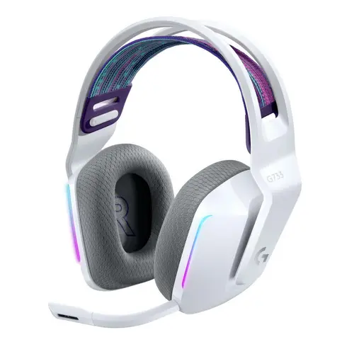 Слушалки, Logitech G733 Wireless Headset, Lightsync RGB, Lightspeed Wireless, PRO-G 40 mm Drivers, DTS Headphone:X 2.0 Surround, Blue Voice Microphone, 278 g, White Слушалки, Logitech G733 Wireless Headset, Lightsync RGB, Lightspeed Wireless, PRO-G 40 mm Drivers, DTS Headphone:X 2.0 Surround, Blue Voice Microphone, 278 g, White