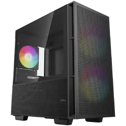 DeepCool CH360 DIGITAL, Mini Tower, Mini-ITX/Micro-ATX, 1x USB3.0, 1x Audio, 1x Type-C, Pre-Installed 2x140mm ARGB Fans + 1x120 ARGB Fan, Tempered Glass, Mesh Panel, GPU Support Arm, R-CH360-BKAPE3D-G-1