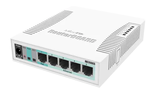 Комутатор MikroTik CSS106-5G-1S, RB260GS, 5xGE, 1xSFP, PoE in, Atheros, SwOS