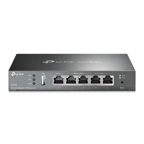 Рутер TP-Link ER605, VPN, 1GbE WAN порт, 1GbE LAN порт, 3GbE WAN/LAN