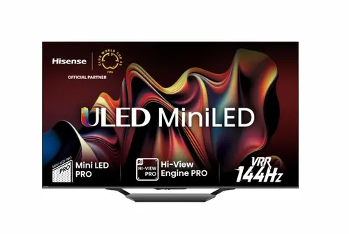 Телевизор, Hisense 75" U7NQ, 4K Ultra HD 3840x2160, ULED, FALD, Quantum Dot, 144Hz, IPS, HDR 10+, HLG, Dolby Vision IQ, Dolby Atmos, Smart TV, WiFi 5GHz, WiFi Direct, BT, Anyview Cast, 4xHDMI, 2xUSB, LAN, CI+, DVB-T2/C/S2, Black