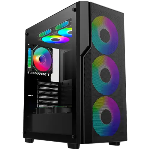 Chassis FC-C01 ARGB 7 slots; 1x Type-C, 3x USB 3.0; 3 x12cm ARGB front;  1 x12cm ARGB back; Without PSU
