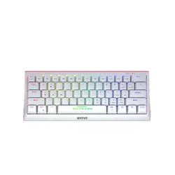 Marvo геймърска клавиатура Gaming Mechanical keyboard 61 keys TKL Hecate 61R WH - KG962G White - RED switches, RGB