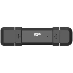 Silicon Power 1TB DS72 Dual USB-C/USB 3.2 Gen 2, Portable External SSD, Steam Deck and iPhone 15 Pro, R/W: up to 1050MB/s; 850MB/s, Black