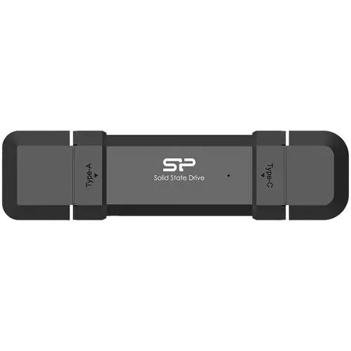 Silicon Power 500GB DS72 Dual USB-C/USB 3.2 Gen 2, Portable External SSD, Steam Deck and iPhone 15 Pro, R/W: up to 1050MB/s; 850MB/s, Black