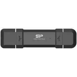 Silicon Power 500GB DS72 Dual USB-C/USB 3.2 Gen 2, Portable External SSD, Steam Deck and iPhone 15 Pro, R/W: up to 1050MB/s; 850MB/s, Black