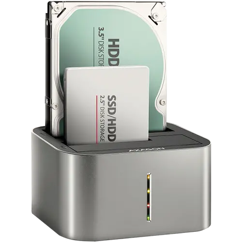 AXAGON ADSA-DC USB3.2 Gen1 - 2x SATA 6G CLONE DUAL HDD Dock Station ASMedia