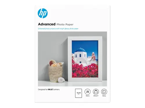 Хартия, HP Advanced Glossy Photo Paper-25 sht/13 x 18 cm borderless