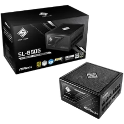 Asrock SL-850G, 850W, 80 Plus GOLD, Fully Modular PSU, Japanese Capacitors, 2x EPS 12V CPU(4+4pin), 1x PCIe5.1 (12+4pin), 3x PCIe (6+2pin), 3x 4-pin connectors, 9x SATA, OCP, SCP, OVP, UVP, OTP, OPP protections, 135 mm Axial Fan, ATX 3.1