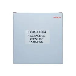 ЛЕНТА ЗА ЕТИКЕТНИ ПРИНТЕРИ BROTHER ТИП QL - MULTI PURPOSE LABEL - 17 mm x 54 mm x 400 - DK11204 (DK-11204) - PN LB-11204 - NEOMAX