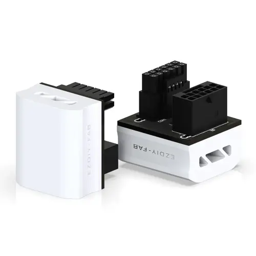 EZDIY-FAB адаптер за видеокарта 12VHPWR 600W - RVS 180° White