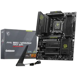 MSI MAG B850 TOMAHAWK MAX WIFI, ATX, Socket AM5, 4x DDR5 Dual Channel DDR5 up to 8400(OC)MHz, 3x PCIe 3.0 x16 slot, 4x M.2 slot, 4x USB 2.0, 1x USB 5Gbps, 2x USB 10Gbps, 3x USB 10Gbps Type-C, HDMI, 7.1 HD Audio, 5G LAN, WiFI 7, BT, 3Y