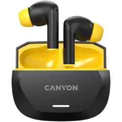 CANYON headset HEXAGON 7 TWS ANC+ENC Wireless Charge Black Yellow