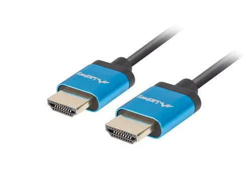 Кабел, Lanberg HDMI M/M V2.0 cable 1.8m, 4K Slim, black