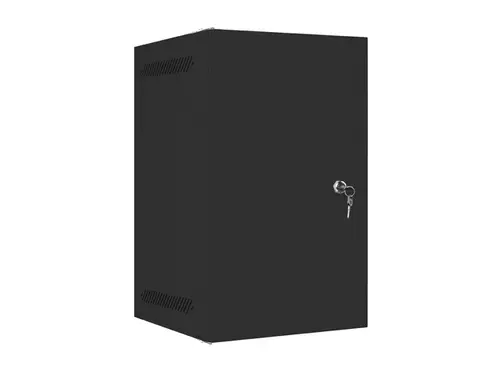 Комуникационен шкаф, Lanberg rack cabinet 10" wall-mount 9U / 280x310 self-assembly flat pack with metal door, black