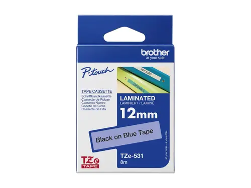 Консуматив, Brother TZe-531 Tape Black on Blue, Laminated, 12mm, 8m - Eco