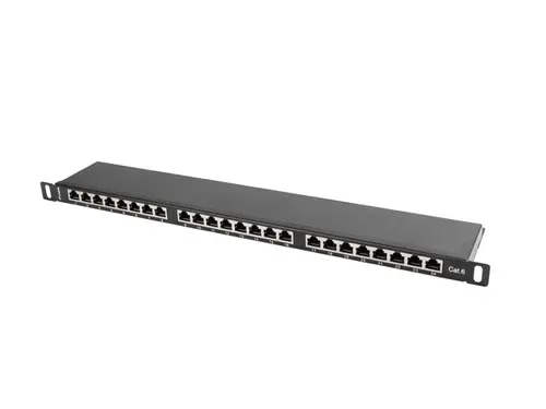 Пач панел, Lanberg patch panel 24 port 0.5U CAT.6 shielded, black