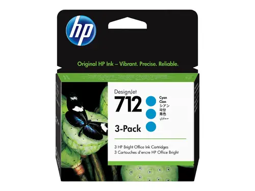Консуматив, HP 712 Cyan Ink Cartridge 3-Pack