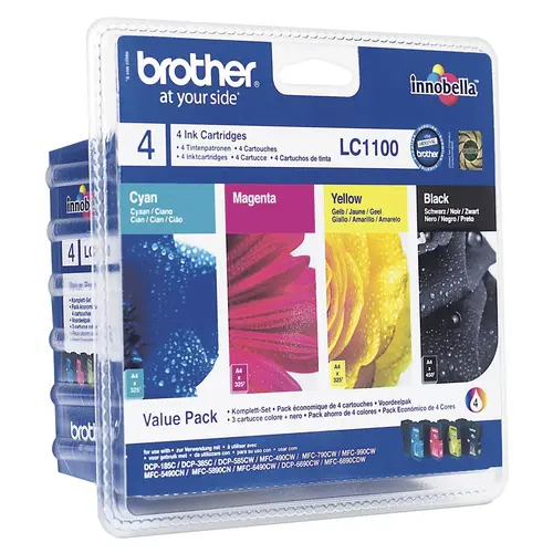 Консуматив, Brother LC-1100BK/C/M/Y VALUE BP Ink Cartridge Standard Set