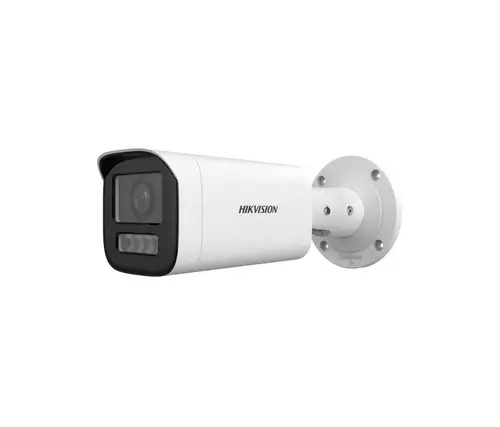 Камера, HikVision 4 MP Dual Light MD 2.0 Varifocal Bullet Network Camera, 2.8 to 12 mm, F1.6, IR, White Light up to 50m, H.265+, IP67, built-in microphone, built-in memory card slot (up to 512 GB), 12Vdc/PoE 12.9W