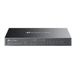 Omada 10-Port Gigabit Easy Managed Switch with 8-Port PoE+ 8× Gigabit PoE+ Ports, 1x Gigabit Non-PoE Ports, 1× Combo Gigabit RJ45/SFP Port 802.3at/af, 123 W PoE Power,  Desktop Steel Case and Fanless Integration with Omada SDN Controller