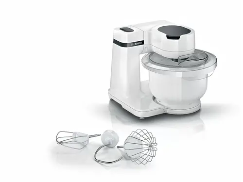 Кухненски робот, Bosch MUMS2AW00 Kitchen machine, MUM Serie 2, 700 W, 4 speeds, 3.8l plastic mixing bowl, White