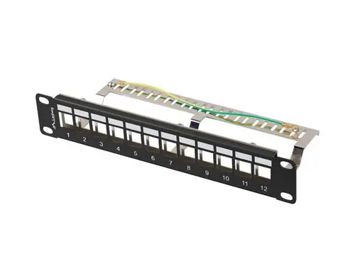 Пач панел, Lanberg patch panel blank 12 port 1U 10" ftp for keystone modules black v2