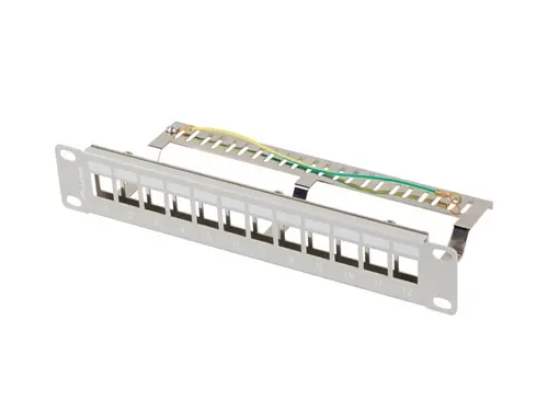 Пач панел, Lanberg patch panel blank 12 port 1U 10" ftp for keystone modules grey v2