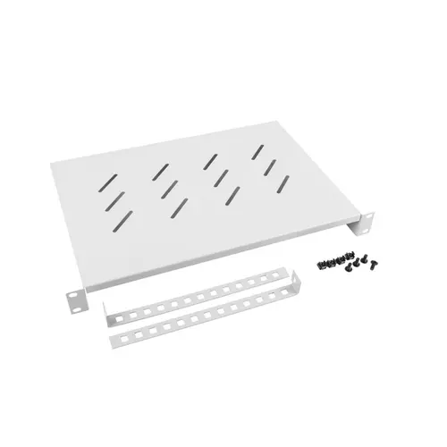 Аксесоар, Lanberg 19" fixed shelf 1U / 483x300mm, max load capacity up to 25kg, grey