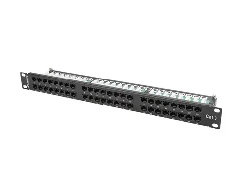 Пач панел, Lanberg patch panel 48 port 1U CAT.6, black