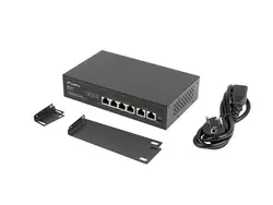 Комутатор, Lanberg switch 4x 100mb poe+/2x 100mb unmanaged rack 10