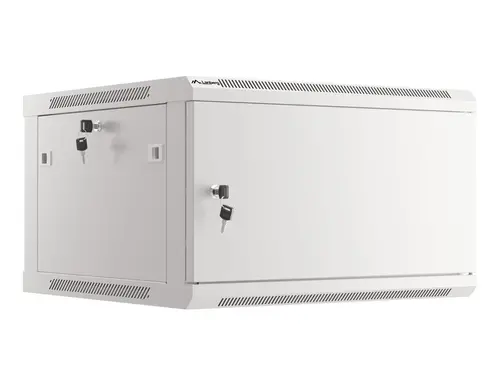 Комуникационен шкаф, Lanberg rack cabinet 19" wall-mount 6U/600x600 for self-assembly with metal door grey (flat pack)
