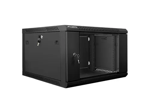 Комуникационен шкаф, Lanberg rack cabinet 19" wall-mount 6U / 600x600 for self-assembly (flat pack), black